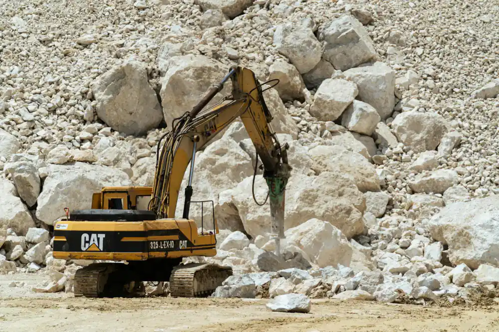 Heavy duty rotary hammer in action